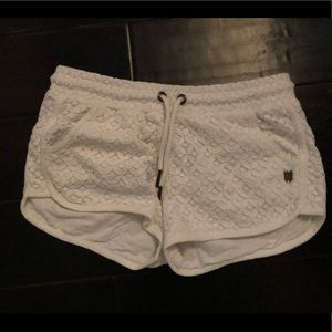 White beach shorts